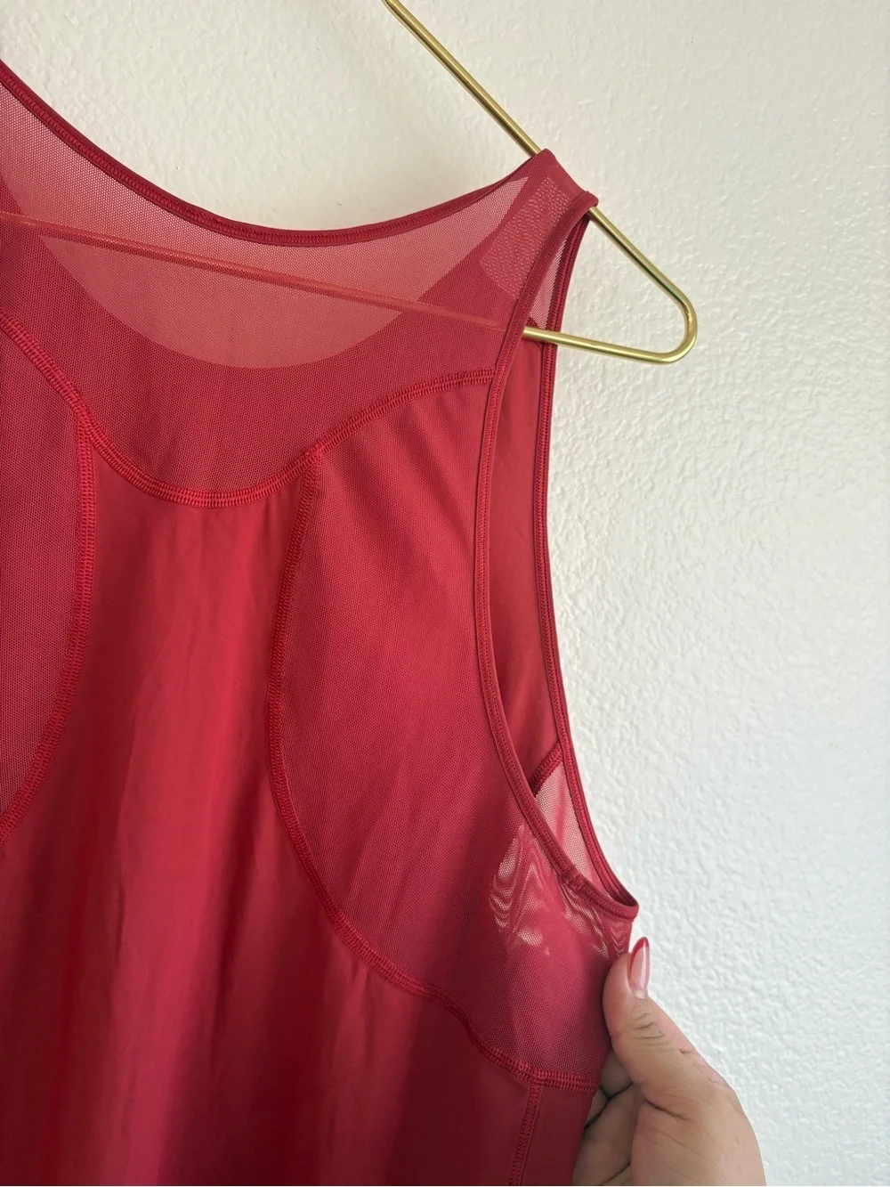 lululemon athletica Deep Red Mesh-Trim Tank Top